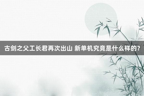 古剑之父工长君再次出山 新单机究竟是什么样的？